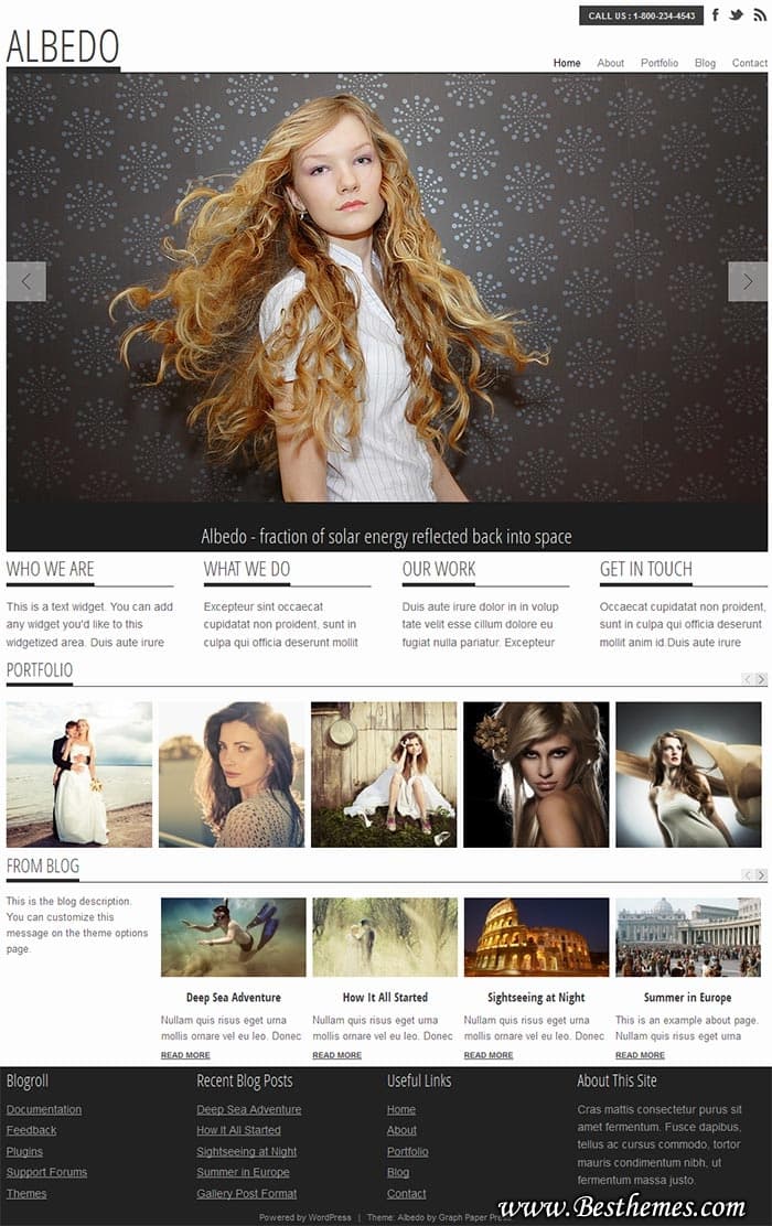 Albedo premium wordpress theme from Graph Paper Press. Best Photography Portfolio WordPress Theme