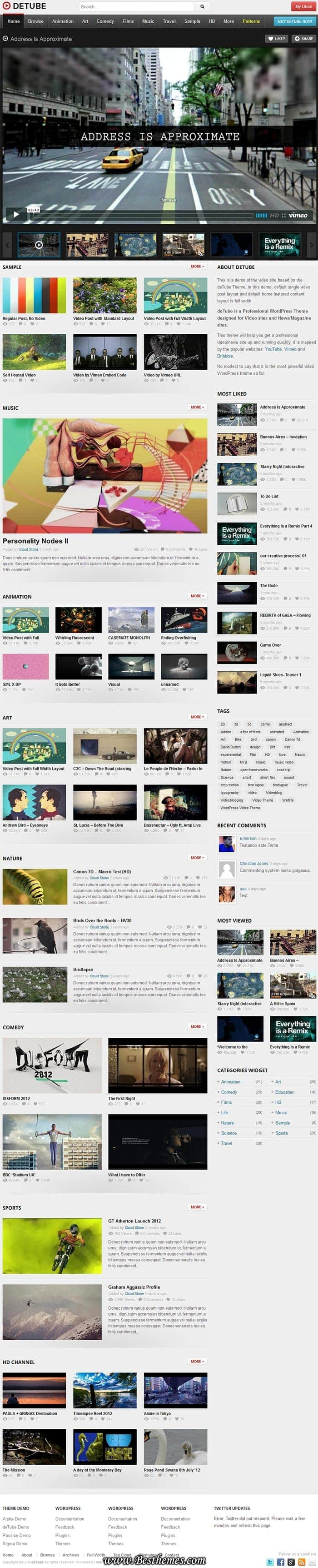 deTube premium WordPress Theme From ThemeForest. Best Video Magazine WordPress Theme