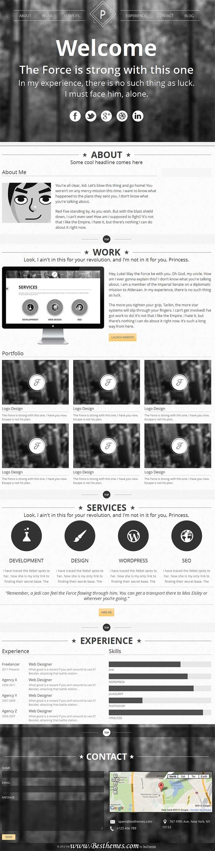 Viewpoint premium wordpress theme from Themeforest. best single page portfolio wp theme, single page business wp theme