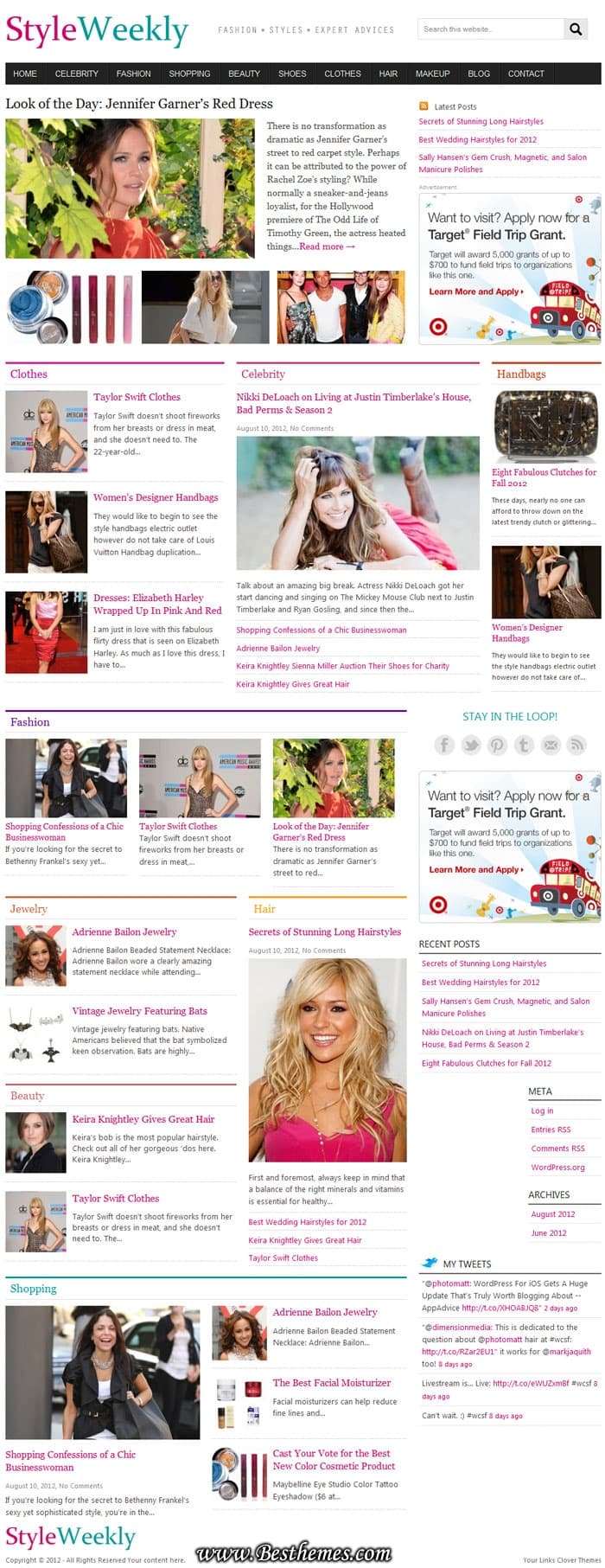 StyleWeekly Premium WordPress Theme from Clover Themes. Best Fashion Magazine WP Theme, Best Celebrity Gossip WP Theme