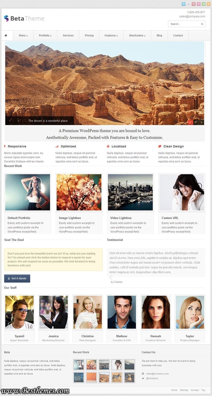 Beta premium wordpress theme from ThemeForest, Best corporate wp theme, Best responsive service wordpress theme