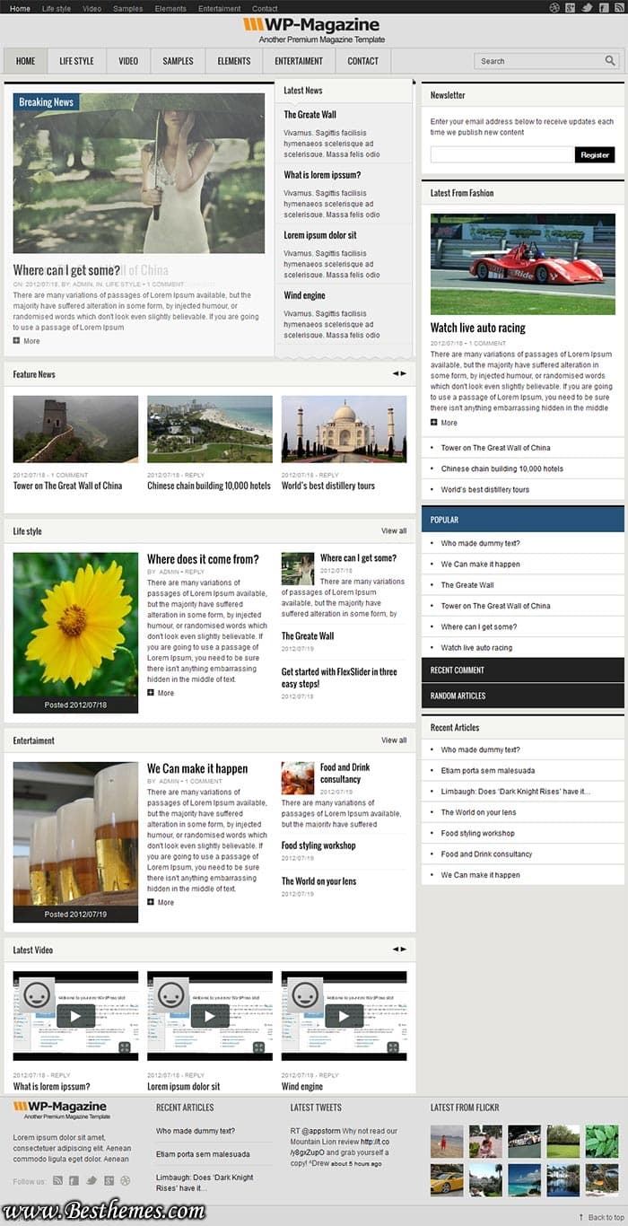 WP-Magazine premium WordPress theme from Themeforest, Responsive Magazine WP Theme