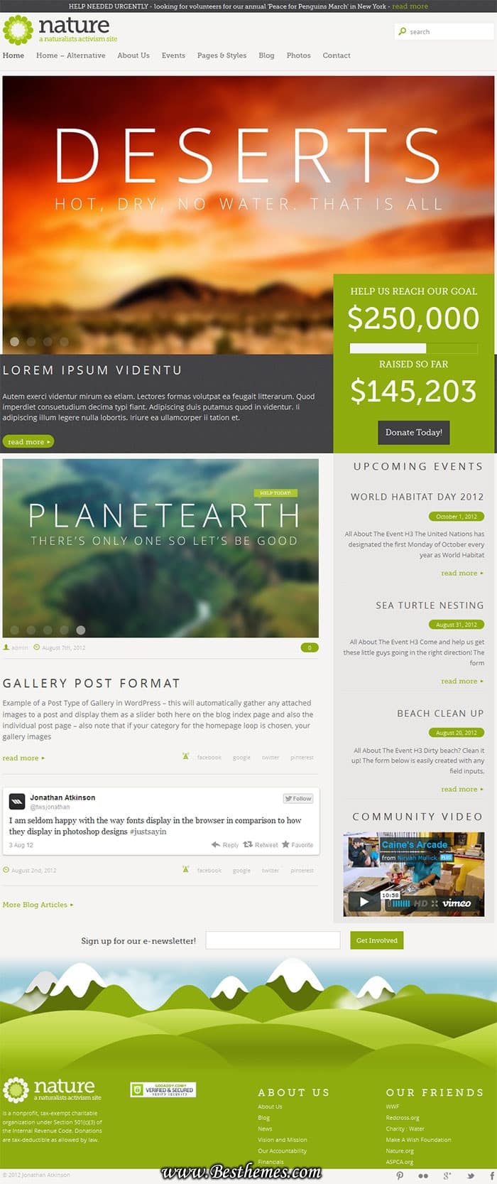 Nature Premium WordPress Theme From ThemeForest, Fund Raising WP Theme, Responsive Donation WP Theme