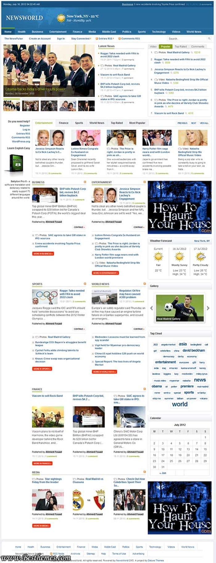 NewsWorld premium wordpress theme from Deluxe Themes. Best newspaper WP theme, best news portal wp theme