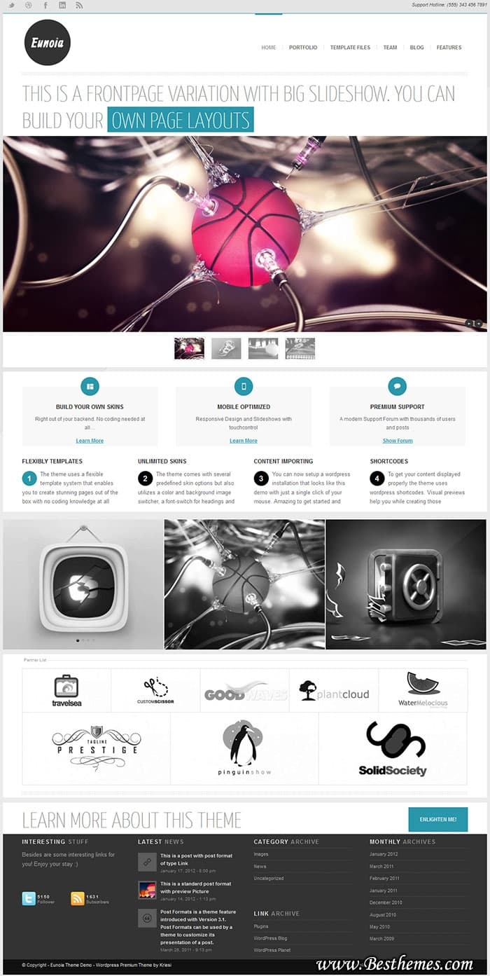 Alternate Business Layout For Eunoia WP Theme, Responsive Business Theme From Kriesi