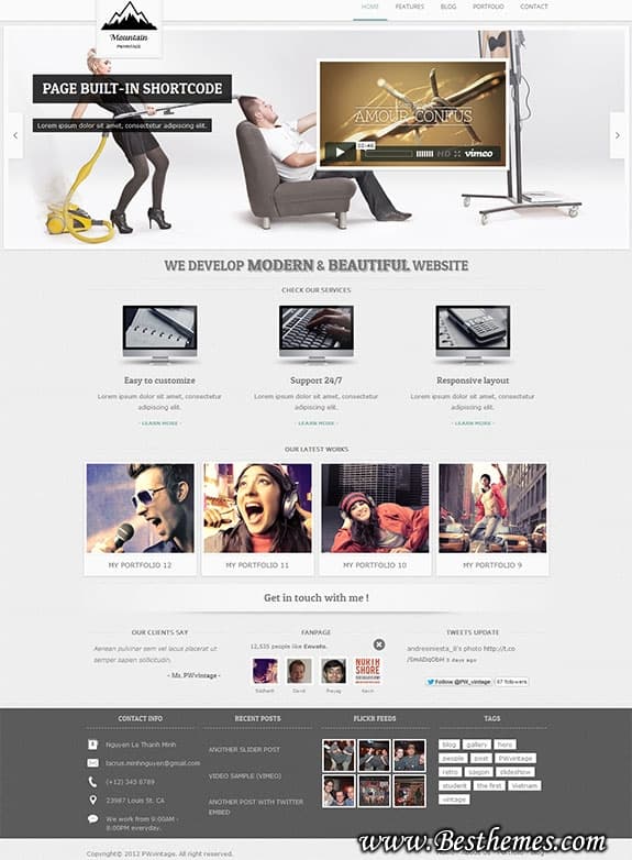 Mountain premium wordpress theme from themeforest, Creative Web design agency wordpress theme