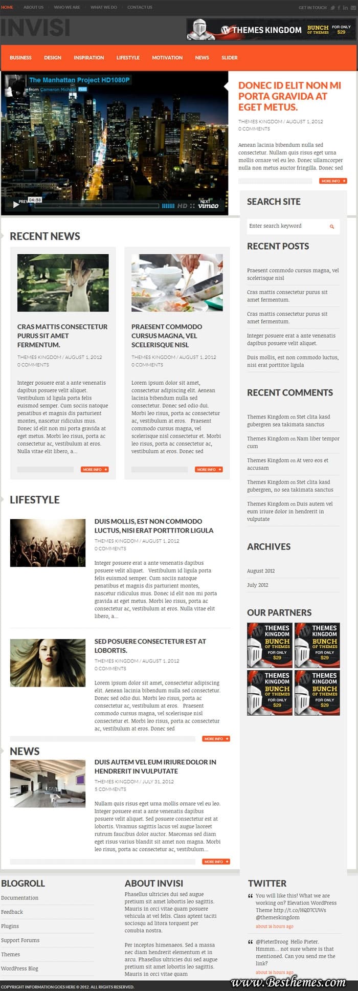 INVISI Premium WordPress Theme from Themes Kingdom, Modern Magazine WP Theme