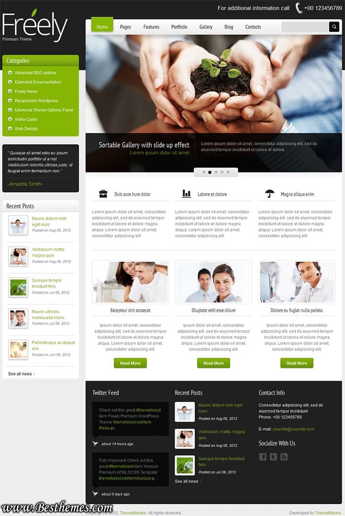 Freely premium wordpress theme from themeforest, non responsive business wordpress theme