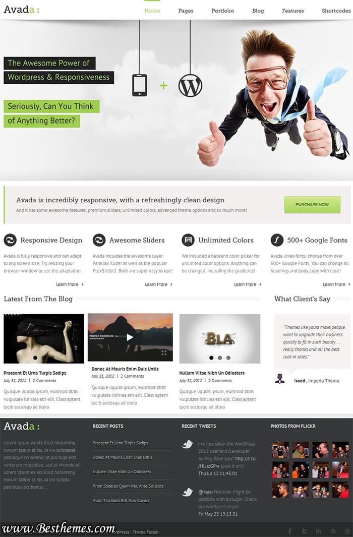 Avada premium wordpress theme from ThemeForest. Responsive business wp theme