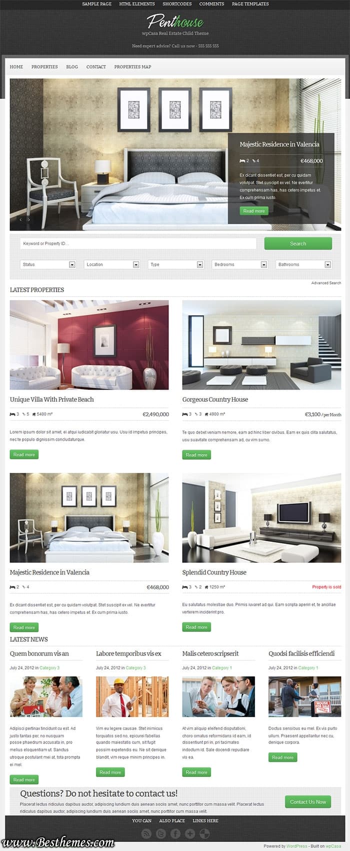 PentHouse premium WordPress theme from WPcasa