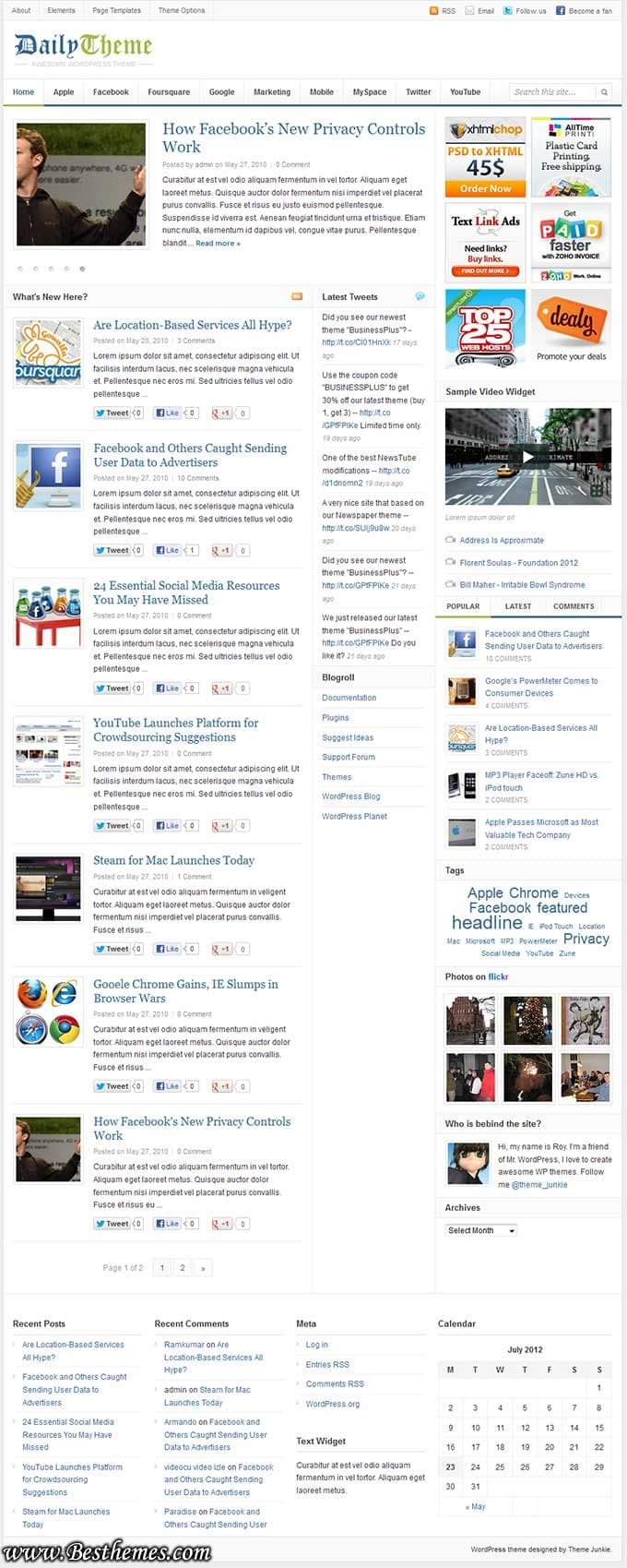 Daily 2.0 WordPress theme from Theme Junkie, Premium News and magazine WordPress Theme