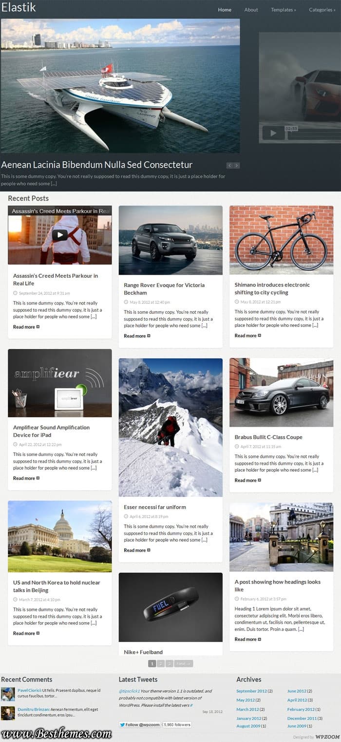 Elastik premium wordpress theme from WPZoom. Best Pinterest Blog Template