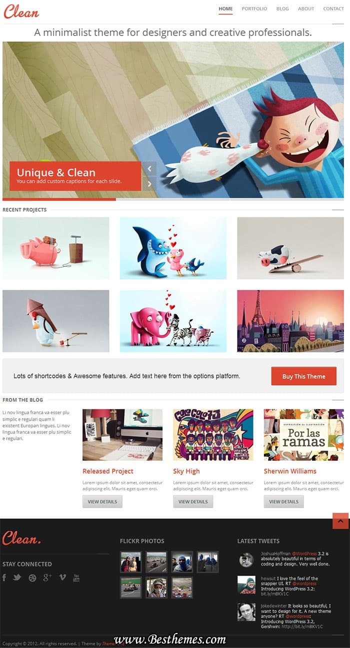 Clean Premium WordPress Theme From ThemePure, Best Minimal WP Theme
