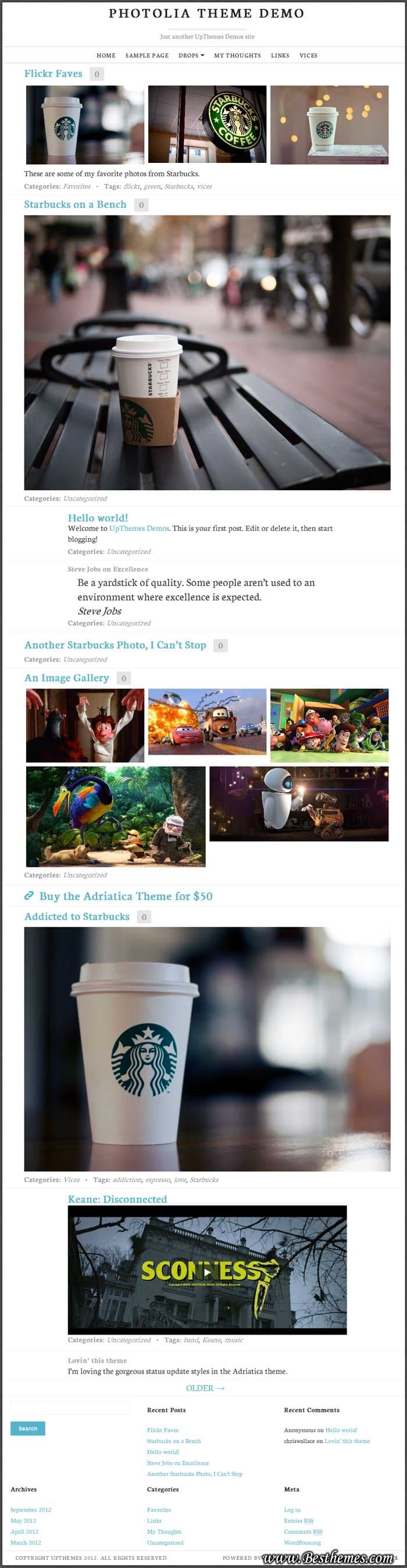 Photolia premium wordpress theme from UpThemes. Best Clean Photography Theme, Best Retina Display WP Template