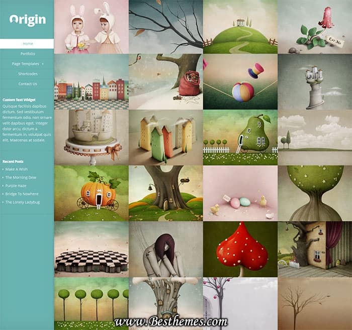 Origin Premium WordPress Theme From Elegant Themes. Best Full screen portfolio wp template, best responsive wide sreen design