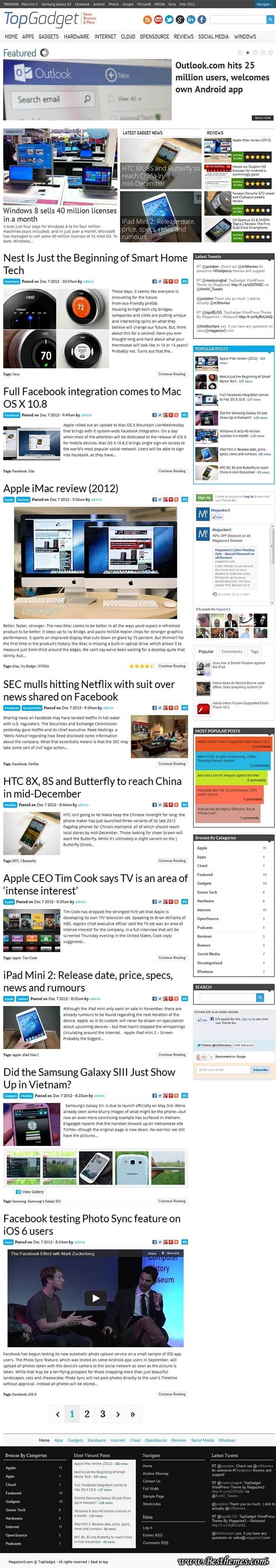 TopGadget WordPress Theme,Gadget news WP Theme,Tech News WP Template, Technology Magazine WordPress Theme,Get full content exposure