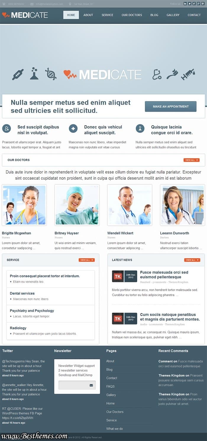 Medicate WordPress Theme, Medicate WP Theme from Themes Kingdom, WordPress Theme For Hospital, WordPress theme for doctor
