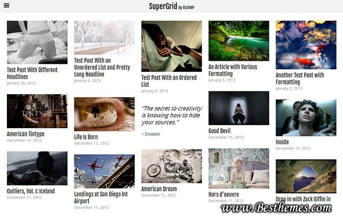 Super Grid WordPress Theme, Download SuperGrid WordPress Theme, Best Photo blog WordPress Theme
