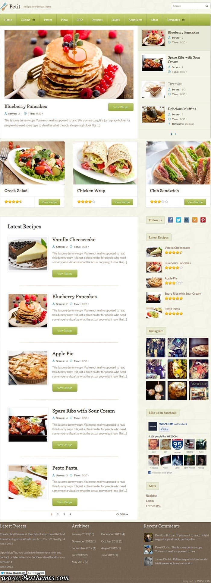 Petit WordPress Theme, Petit WordPress template, WPZoom Petit WordPress Theme, Best Food Blog WordPress Themes, Best Recipe WordPress Theme