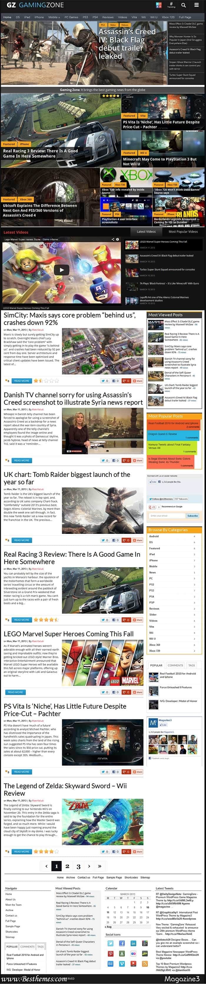 Gaming WordPress Theme, Game WordPress Theme, Best game review magazine WordPress Theme, Heavy Content Rich Magazine Theme
