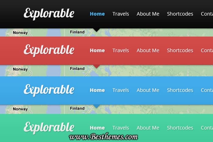 Explorable WordPress Theme Color Schemes
