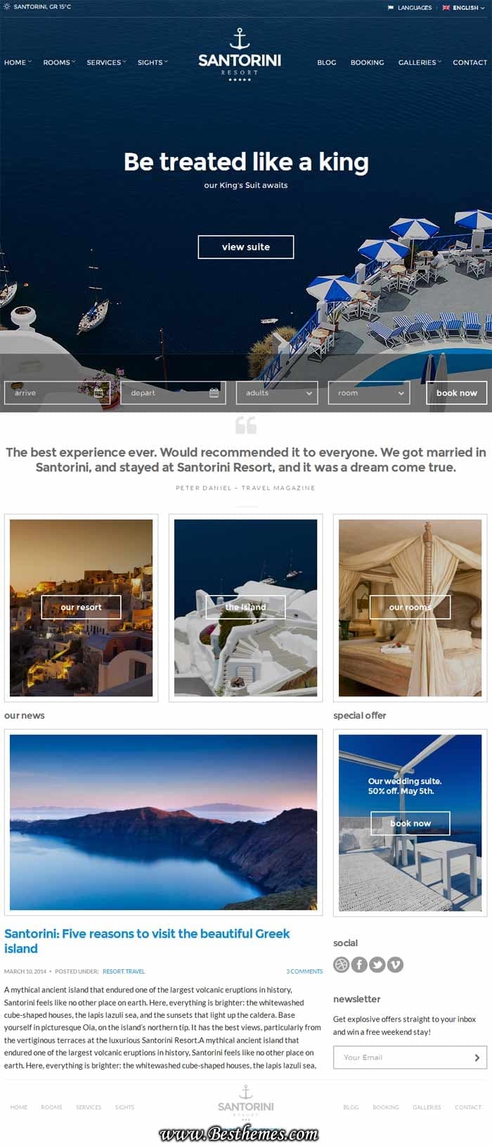 Santorini Resort WordPress Theme - CSSIgniter