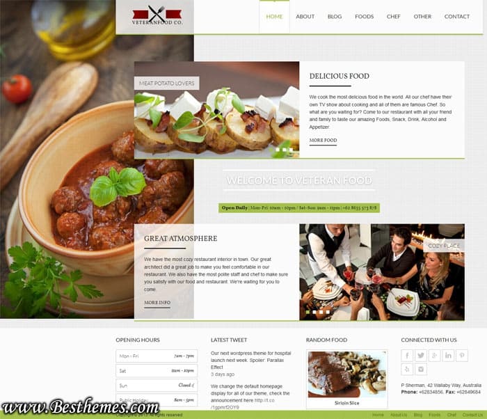 Veteran Food WordPress Theme, Download Veteran Food Theme, Responsive Restaurant Themes, Food Themes, Coffee Shop Themes, Cafe WordPress Themes