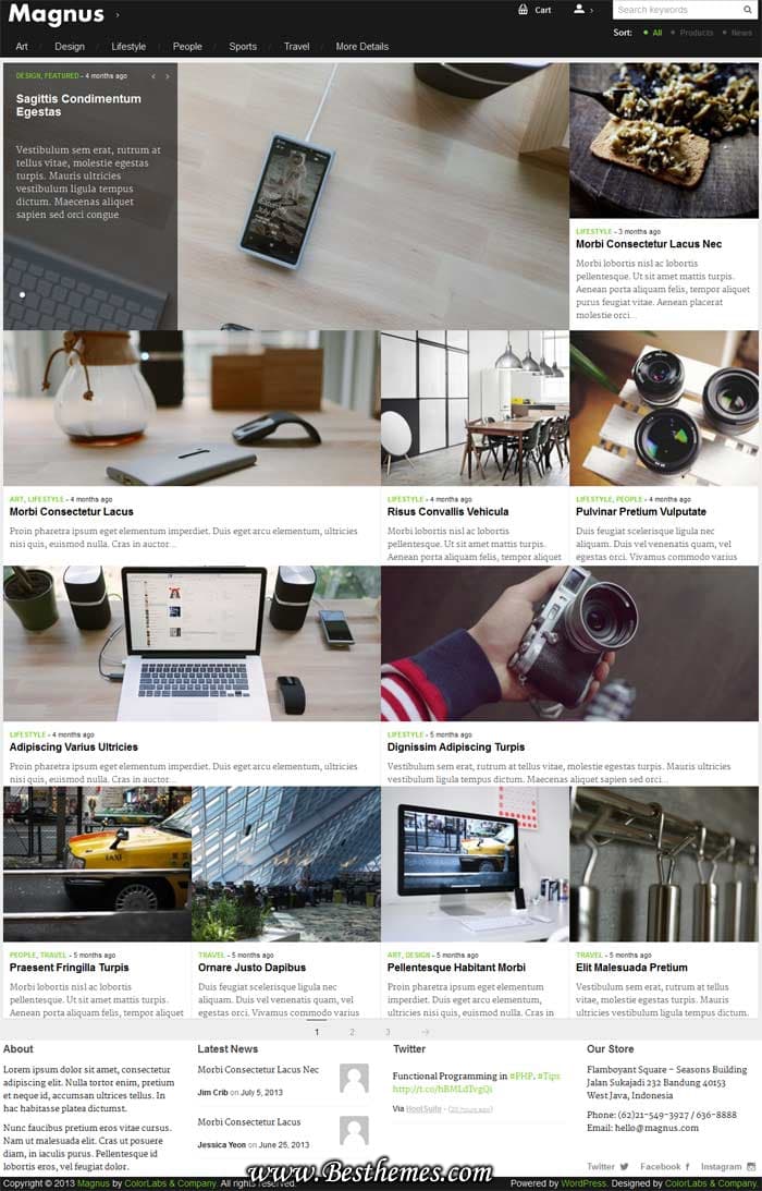 Magnus WordPress Theme, Download Magnus Theme, eCommerce theme with news, Online Magazine Store Theme
