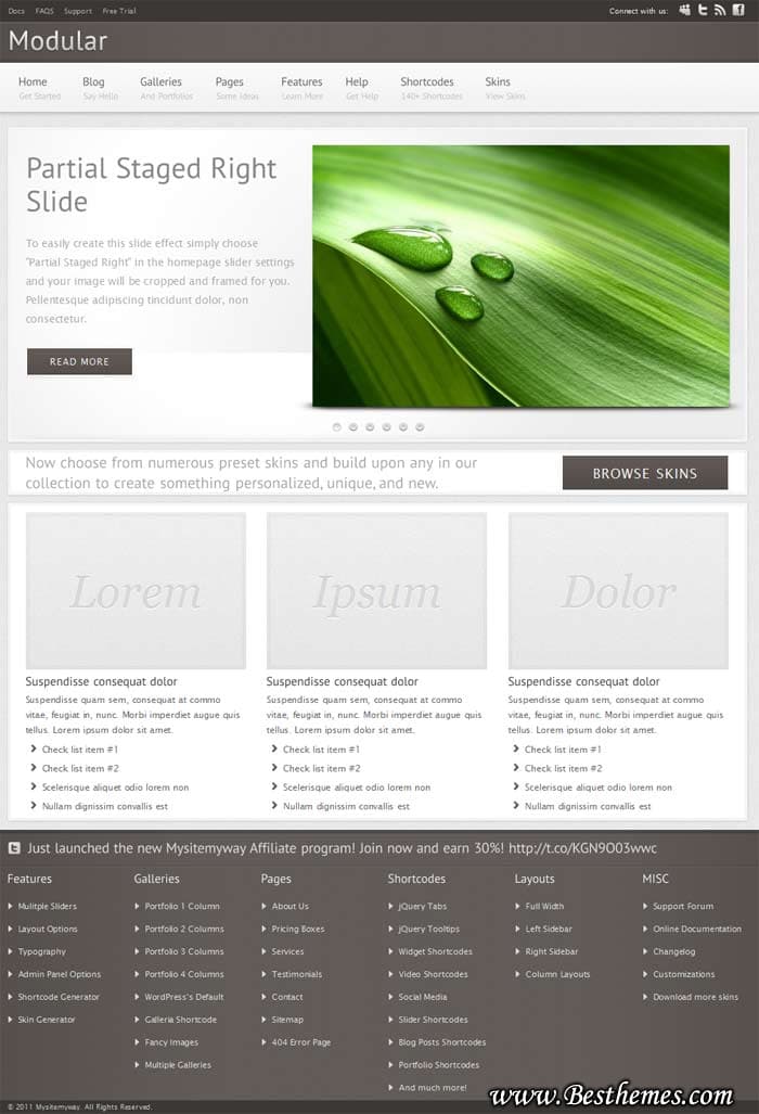 Modular WordPress Theme, Download Modular Theme, Responsive Business Theme, Clean Business Theme
