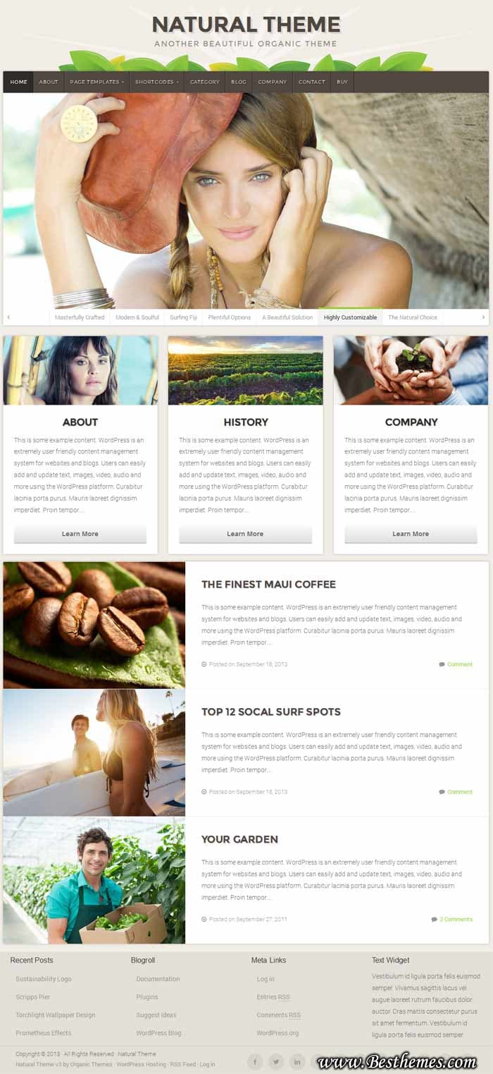 Natural WordPress Theme, Responsive Business WordPress Theme, WooCommerce Business WordPress Theme