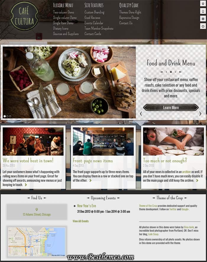 Cafe Cultura WordPress Theme From Theme Of The Crop