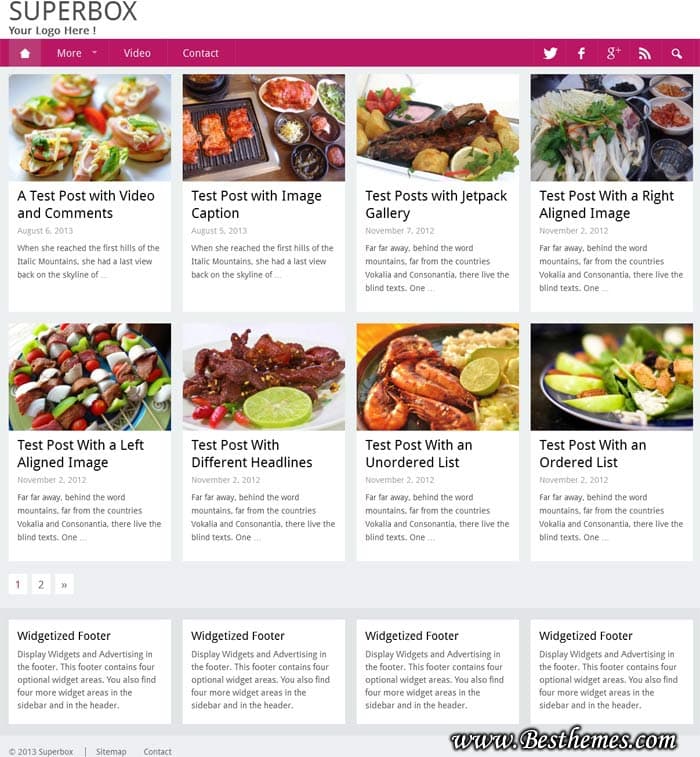 Superbox WordPress Theme, Download Clean Food Blog WordPress Theme, Responsive Food Blog Theme, Responsive Food Recipe Blog WordPress Theme